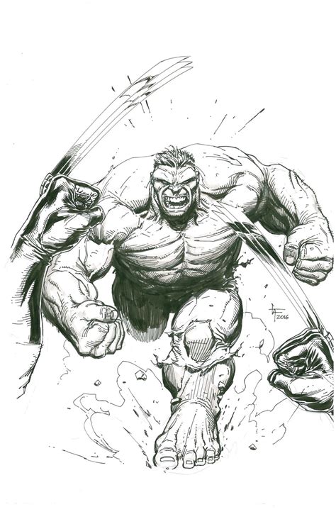 Incredible Hulk 340 Wolverine Vs Hulk Recreation View 2 By Gary Frank
