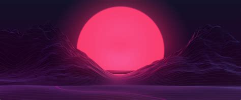 Big Sun Neon Mountains 4k Hd Artist 4k Wallpapers