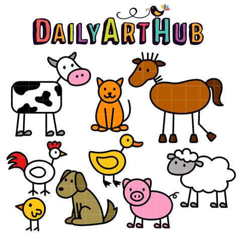 5 Cute Farm Animals Drawings Amp