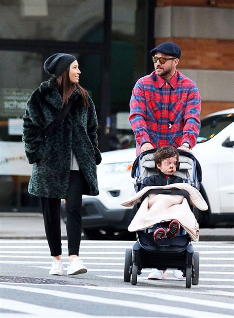 Justin Timberlake Jessica Biel Son Silas Step Out For Family Date Hollywood Life