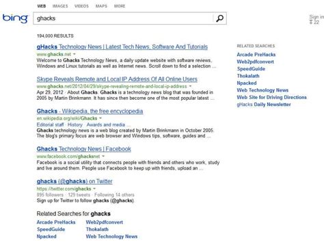 Bing Cleans Up Its Search Results Page Ghacks Tech News