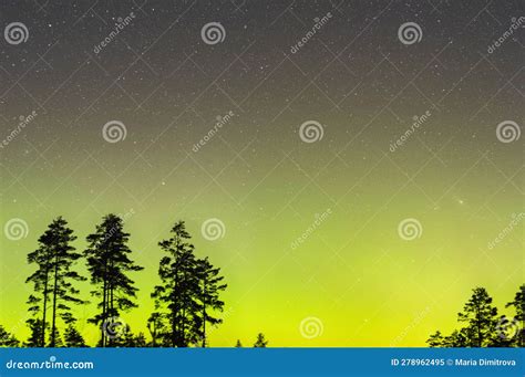 Magical Green Aurora Borealis in Lapland, Finland, Europe Stock Image