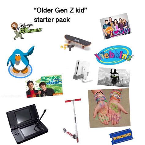 The Older Gen Z Kid Starter Pack Starterpacks Starter Pack 2010s
