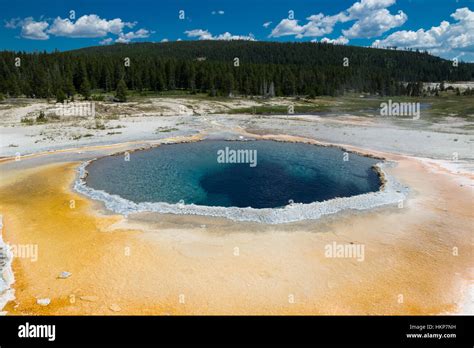 Upper Geyser Basin Yellowstone National Park Wyoming Usa Stock Photo