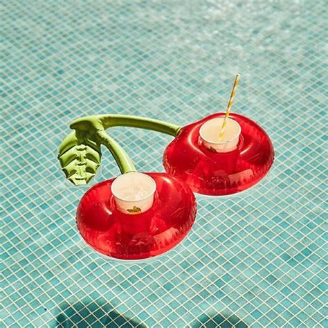 2pcslot Cherry Inflatable Cup Holder Double Drink Floats Inflatable