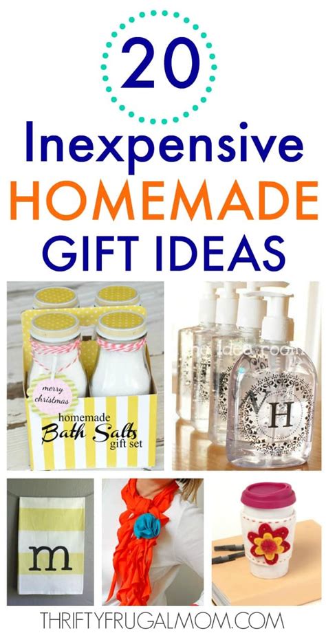 Dec 14, 2020 · here are cheap and thoughtful gift ideas that cost $20 and under. 20 Inexpensive Homemade Gift Ideas - Thrifty Frugal Mom