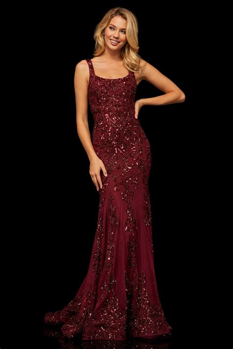 Sherri Hill 52925 Long Beaded Lace Mermaid Dress Designer Prom