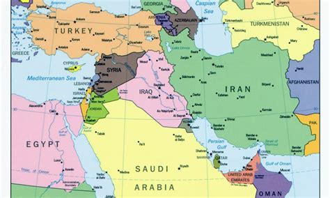 Map Of The Middle East With Capitals