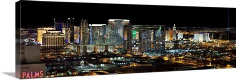 Panorama View Of The Las Vegas Strip At Night Wall Art Canvas Prints