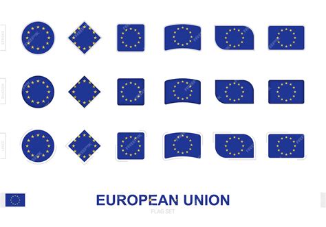 Premium Vector European Union Flag Set Simple Flags Of European
