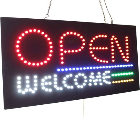 Open Welcome Sign Topking Signage Led Neon Open Store Window Shop