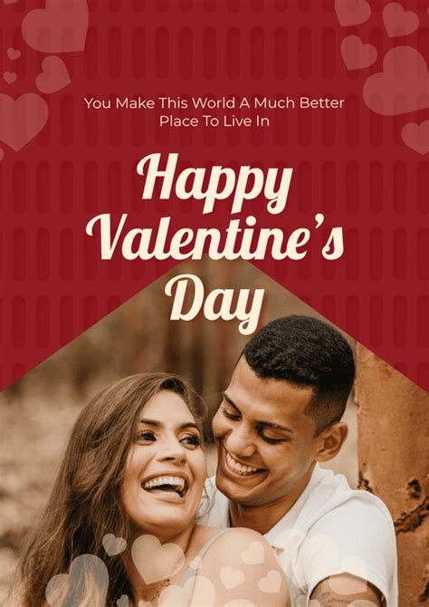 Red And White Couple Themed Valentines Day Card