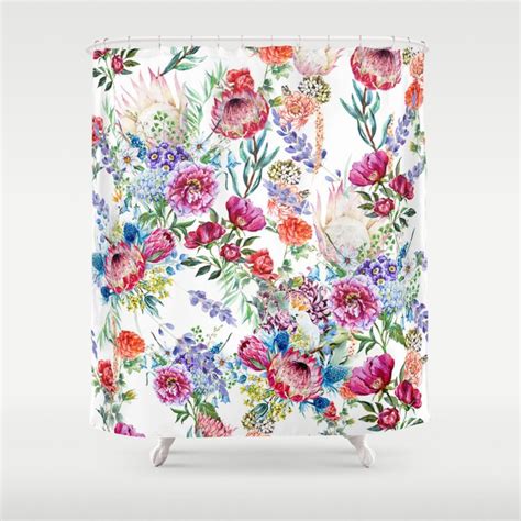Watercolor Floral Pattern Shower Curtain By Eduardo Doreni Society6