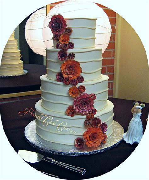 Elegant Fall Themed Wedding Cake Flickr Photo Sharing