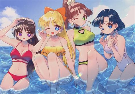 Mizuno Ami Aino Minako Hino Rei And Kino Makoto Bishoujo Senshi Sailor Moon Drawn By