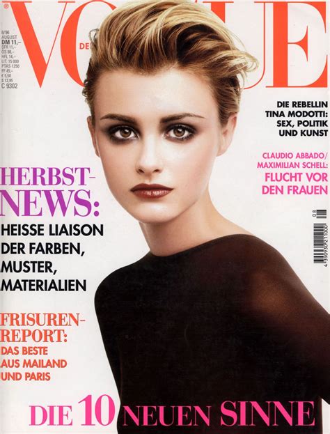 Trish Goff Vogue Deutsch August 1996 Summer Fashion Magazine Mens Fashion Magazine Tina