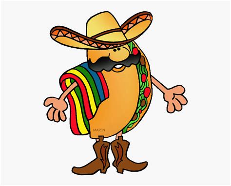 Taco Clip Sombrero Mexican Cartoon Tacos Hd Png Download Kindpng