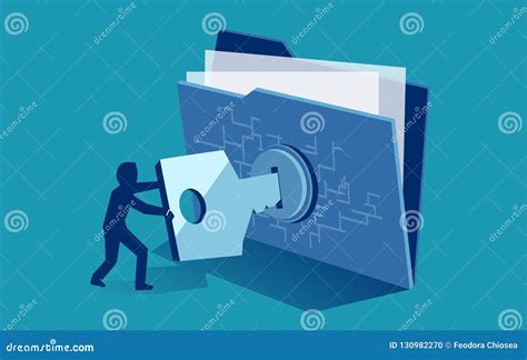 Cyber Security Digital File Protection Vector Of Man Using Security
