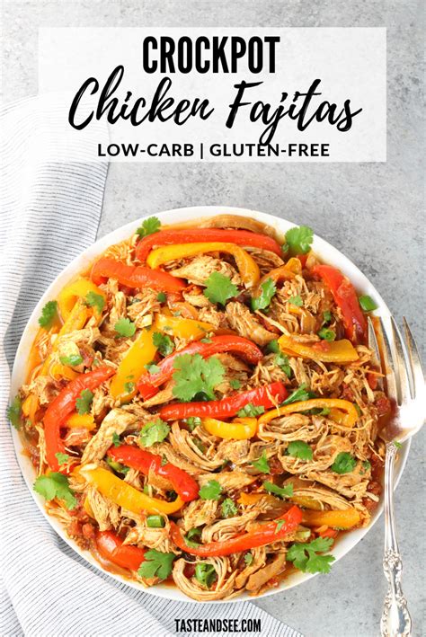 These Crock Pot Chicken Fajitas Are So Tender And Flavorful So Much Zesty Flavor This Easy