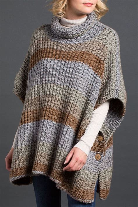 Free Knitting Pattern For 2 Row Repeat Cozy Up Poncho Rectangular