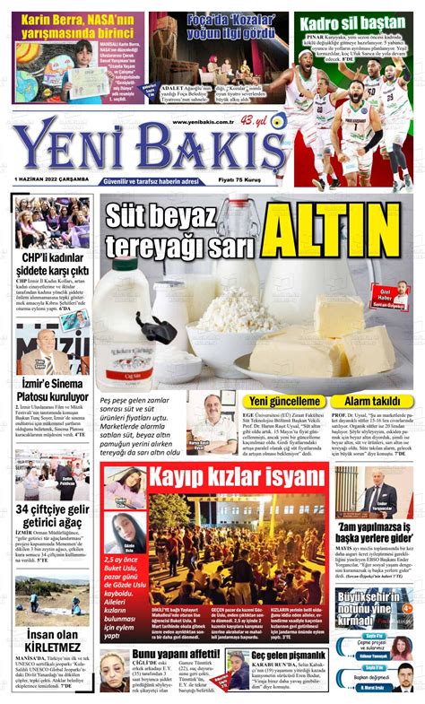 01 Haziran 2022 tarihli Yeni Bakış Gazete Manşetleri
