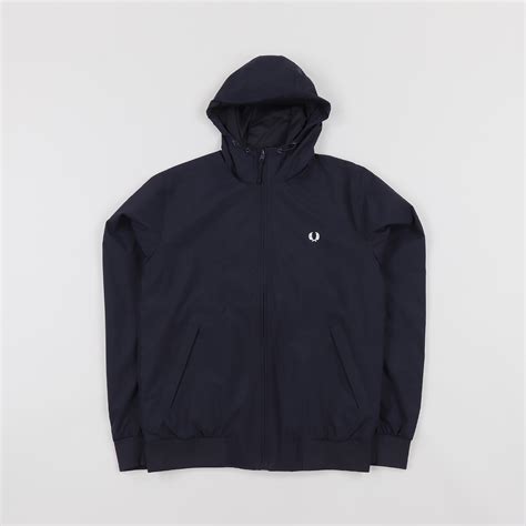 fred perry ripstop nylon hooded brentham waterproof jacket navy