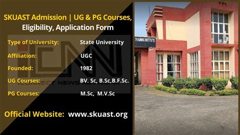 Skuast Admission 2024 Ug And Pg Courses Fee Last Date
