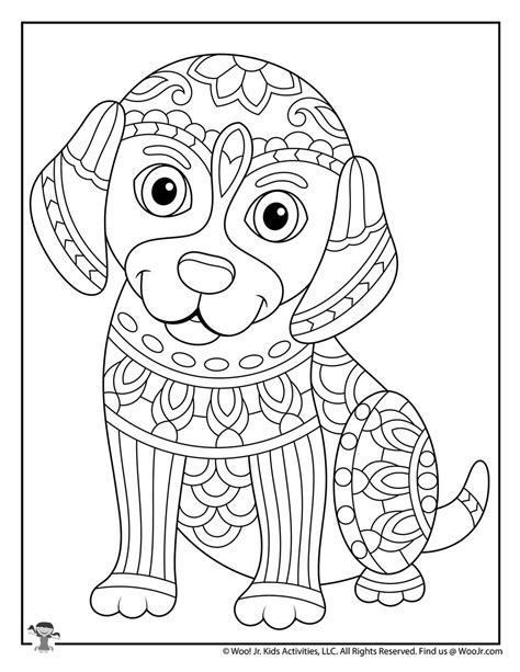 Puppy Dog Animal Adult Coloring Page Woo Jr Kids