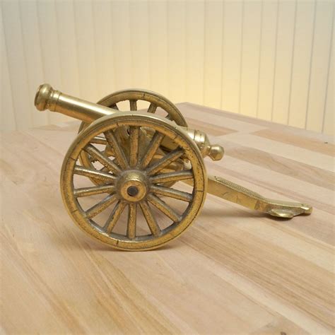 Army Cannon Vintage Solid Brass Quite Heavy Etsy Cannon Solid