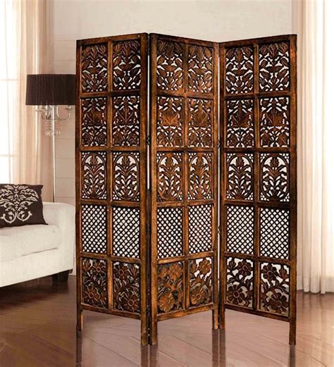 Buy Solid Wood Room Divider In Brown Colour By Wooden Twist Online