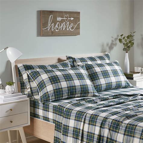 Comfort Spaces Scottish Plaid 100 Cotton Flannel Printed Sheet Set