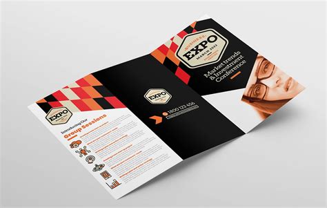 business expo tri fold brochure template psd ai