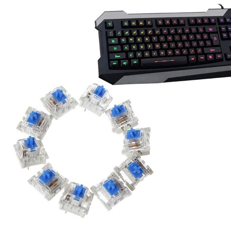 10pcs 3 Pin Mechanical Keyboard Switch Blue Replacement For Gateron