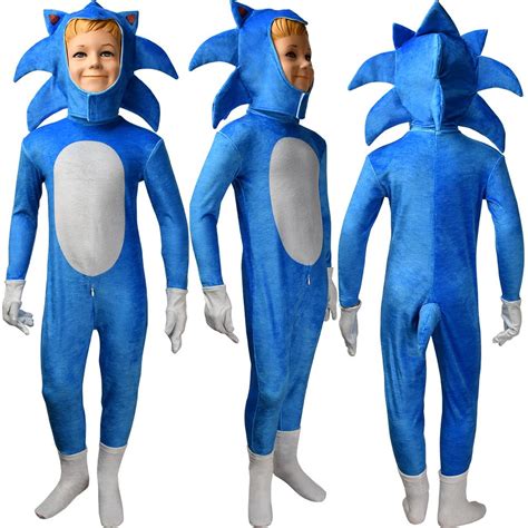 Kids Movie Sonic The Hedgehog Jumpsuit Cosplay Animal Hedgehog Costume