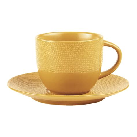 VESUVIO Tasse café thé avec sous tasse 22 cl en grès Safran TABLE