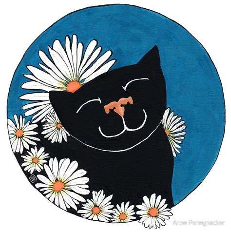 Daisy Cat Art Print By Anne Pennypacker Cat Art Cat Art Print Art