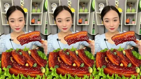 Asmr Mukbang Eating Show Braised Pork Belly So Yummy Belly Stuffing Chinese Food Eating
