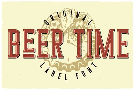 Beer Time Label Font By Vozzy Vintage Fonts And Graphics Thehungryjpeg