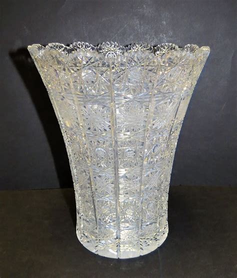 Czech Bohemian Cut Crystal Vase Queens Lace Pattern Collectors Weekly