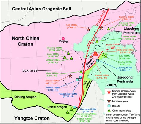 Simplified Geological Map Of The North China Craton Showing The