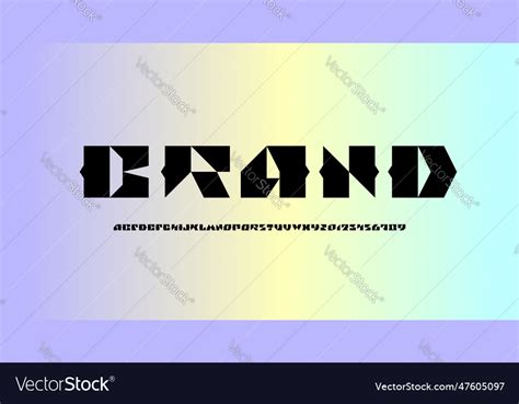 Thick Alphabet Font Made Angled Serifs Bevel Type Vector Image