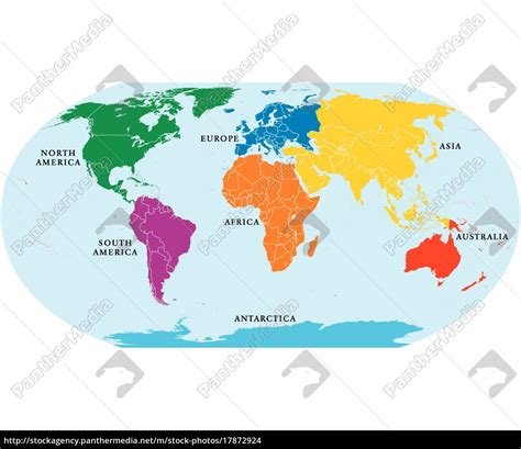 Seven Continents World Map Royalty Free Photo 17872924