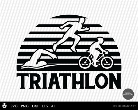Triathlon Svg Retro Triathlon Svg Clipart Running Cut File Etsy Uk
