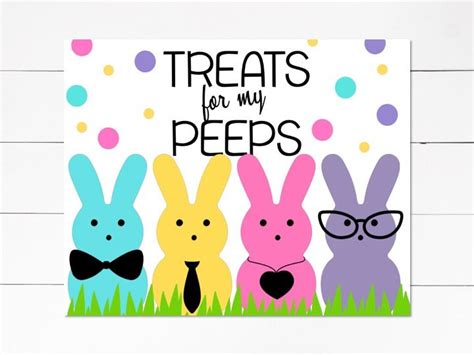 Downloadable Treats For My Peeps Sign Peeps Easter Birthday Etsy