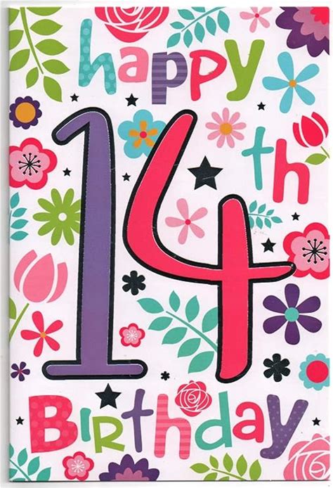 Fourteen 14 Year Old Girl Birthday Card Free 1st Class Post Uk Uk Office Products
