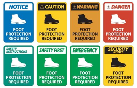 Foot Protection Required Wall Symbol Sign Isolate On Transparent