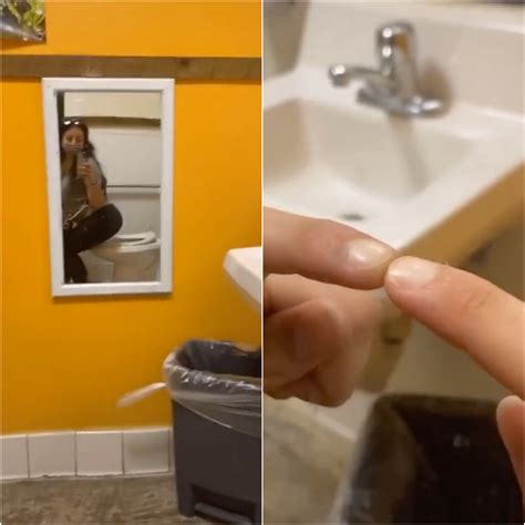 Two Way Mirror Woman Probes After Spotting Strange Mirror In Bathroom