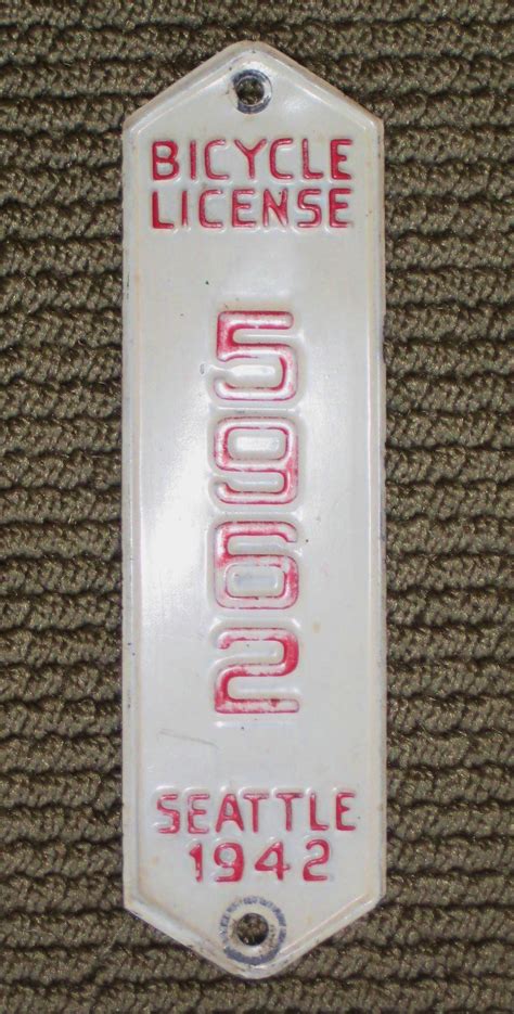 Vintage bicycle license plates | Classic Cycle Bainbridge ...