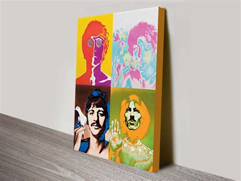 The Beatles Pop Art Canvas Print In Andy Warhol Style