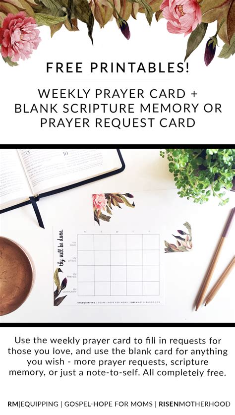 Free Printable Weekly Prayer Card And Blank Prayer Scripture Card